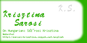 krisztina sarosi business card